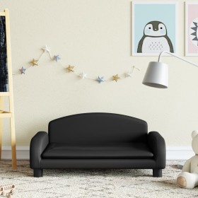 Sofá para niños de cuero sintético negro 70x45x30 cm de vidaXL, Mobiliario para bebés y niños pequeños - Ref: Foro24-3196363,...