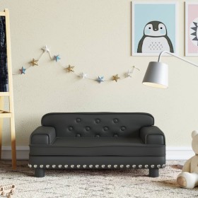 Black synthetic leather children's sofa 70x45x30 cm by vidaXL, Baby and Toddler Furniture - Ref: Foro24-3196300, Price: 69,99...