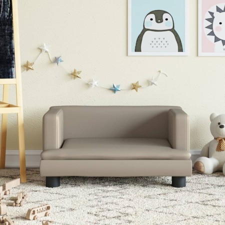 Sofá para niños de cuero sintético capuchino 60x40x30 cm de vidaXL, Mobiliario para bebés y niños pequeños - Ref: Foro24-3196...