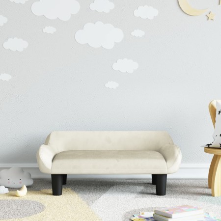 Cream velvet children's sofa 70x40x24 cm by vidaXL, Baby and Toddler Furniture - Ref: Foro24-3196355, Price: 59,99 €, Discoun...