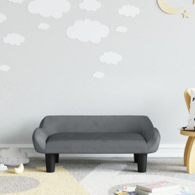 Dark gray velvet children's sofa 70x40x24 cm by vidaXL, Baby and Toddler Furniture - Ref: Foro24-3196351, Price: 59,21 €, Dis...