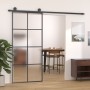 Puerta corredera aluminio y vidrio ESG negra 90x205 cm de vidaXL, Puertas para el hogar - Ref: Foro24-288065, Precio: 226,68 ...