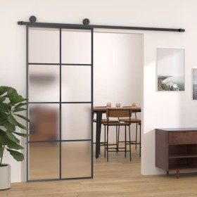 Black ESG aluminum and glass sliding door 90x205 cm by vidaXL, Doors for the home - Ref: Foro24-288065, Price: 196,17 €, Disc...