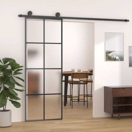 Puerta corredera aluminio y vidrio ESG negra 76x205 cm de vidaXL, Puertas para el hogar - Ref: Foro24-288064, Precio: 204,50 ...