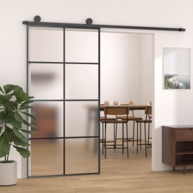 Puerta corredera aluminio y ESG vidrio negra 102,5x205 cm de vidaXL, Puertas para el hogar - Ref: Foro24-288066, Precio: 219,...