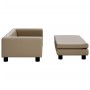 Children's sofa and footrest cappuccino synthetic leather 100x50x30 cm by vidaXL, Baby and Toddler Furniture - Ref: Foro24-31...