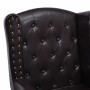 Sillón con reposapiés cuero sintético marrón oscuro de vidaXL, Sillones - Ref: Foro24-60784, Precio: 342,77 €, Descuento: %