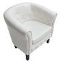 Sillón con diseño de cubo cuero sintético blanco de vidaXL, Sillones - Ref: Foro24-60710, Precio: 146,42 €, Descuento: %