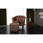 Sillón con diseño de cubo con reposapiés cuero sintético marrón de vidaXL, Sillones - Ref: Foro24-60707, Precio: 149,76 €, De...