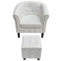 Sillón con diseño de cubo con reposapiés cuero sintético blanco de vidaXL, Sillones - Ref: Foro24-60711, Precio: 149,76 €, De...