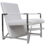 Sillón con patas cromadas y cuero artificial blanco de vidaXL, Sillones - Ref: Foro24-241007, Precio: 118,74 €, Descuento: %