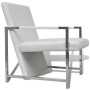 Sillón con patas cromadas y cuero artificial blanco de vidaXL, Sillones - Ref: Foro24-241007, Precio: 118,74 €, Descuento: %