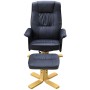 Sillón con reposapiés cuero sintético negro de vidaXL, Sillones - Ref: Foro24-241035, Precio: 213,99 €, Descuento: %