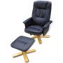 Sillón con reposapiés cuero sintético negro de vidaXL, Sillones - Ref: Foro24-241035, Precio: 213,99 €, Descuento: %