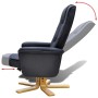 Sillón con reposapiés cuero sintético negro de vidaXL, Sillones - Ref: Foro24-241035, Precio: 213,99 €, Descuento: %