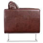 Cube armchair with chrome legs and brown faux leather by vidaXL, Armchairs - Ref: Foro24-240896, Price: 271,57 €, Discount: %