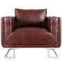 Cube armchair with chrome legs and brown faux leather by vidaXL, Armchairs - Ref: Foro24-240896, Price: 271,57 €, Discount: %