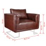 Cube armchair with chrome legs and brown faux leather by vidaXL, Armchairs - Ref: Foro24-240896, Price: 271,57 €, Discount: %