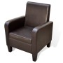 Sillón de cuero sintético marrón de vidaXL, Sillones - Ref: Foro24-241108, Precio: 187,03 €, Descuento: %