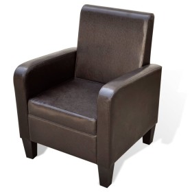 Sillón de cuero sintético marrón de vidaXL, Sillones - Ref: Foro24-241108, Precio: 185,99 €, Descuento: %