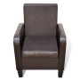 Sillón de cuero sintético marrón de vidaXL, Sillones - Ref: Foro24-241108, Precio: 187,03 €, Descuento: %