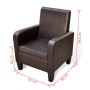 Sillón de cuero sintético marrón de vidaXL, Sillones - Ref: Foro24-241108, Precio: 187,03 €, Descuento: %