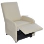 Sillón plegable de cuero sintético color crema de vidaXL, Sillones - Ref: Foro24-241680, Precio: 232,27 €, Descuento: %