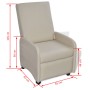 Sillón plegable de cuero sintético color crema de vidaXL, Sillones - Ref: Foro24-241680, Precio: 232,27 €, Descuento: %