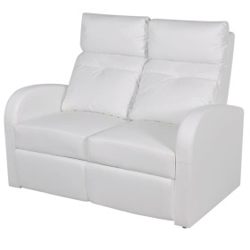 Sillón reclinable con 2 plazas de cuero artificial blanco de vidaXL, Sillones - Ref: Foro24-241998, Precio: 509,99 €, Descuen...