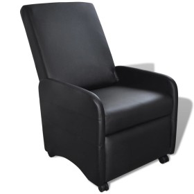 Sillón plegable de cuero sintético negro de vidaXL, Sillones - Ref: Foro24-241681, Precio: 246,99 €, Descuento: %