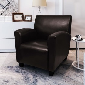 Sillón de cuero artificial marrón oscuro de vidaXL, Sillones - Ref: Foro24-240979, Precio: 230,99 €, Descuento: %