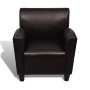 Sillón de cuero artificial marrón oscuro de vidaXL, Sillones - Ref: Foro24-240979, Precio: 219,05 €, Descuento: %