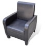 Sillón de cuero sintético negro de vidaXL, Sillones - Ref: Foro24-241109, Precio: 185,38 €, Descuento: %