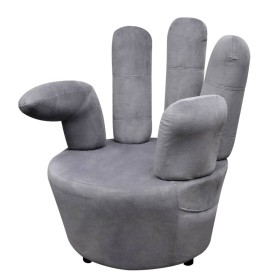 Sillón en forma de mano de terciopelo gris de vidaXL, Sillones - Ref: Foro24-241731, Precio: 253,99 €, Descuento: %