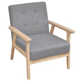 Sillón de tela gris claro de vidaXL, Sillones - Ref: Foro24-242225, Precio: 170,99 €, Descuento: %