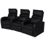 Black Faux Leather 3 Seater Recliner by vidaXL, Armchairs - Ref: Foro24-242002, Price: 1,00 €, Discount: %