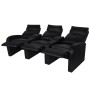 Sillón reclinable de 3 plazas de cuero artificial negro de vidaXL, Sillones - Ref: Foro24-242002, Precio: 1,00 €, Descuento: %