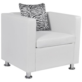 White synthetic leather armchair by vidaXL, Armchairs - Ref: Foro24-242213, Price: 189,89 €, Discount: %