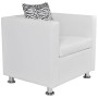 Sillón de cuero sintético blanco de vidaXL, Sillones - Ref: Foro24-242213, Precio: 181,83 €, Descuento: %