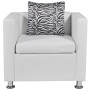 Sillón de cuero sintético blanco de vidaXL, Sillones - Ref: Foro24-242213, Precio: 181,83 €, Descuento: %