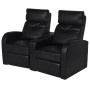 Sillón reclinable de 2 plazas de cuero artificial negro de vidaXL, Sillones - Ref: Foro24-242000, Precio: 629,99 €, Descuento: %