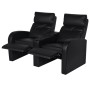 Sillón reclinable de 2 plazas de cuero artificial negro de vidaXL, Sillones - Ref: Foro24-242000, Precio: 626,91 €, Descuento: %