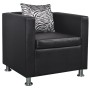 Sillón de cuero sintético negro de vidaXL, Sillones - Ref: Foro24-242210, Precio: 185,63 €, Descuento: %