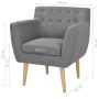 Sillón de tela gris claro de vidaXL, Sillones - Ref: Foro24-244065, Precio: 221,96 €, Descuento: %