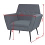 Sillón de acero y tela gris claro de vidaXL, Sillones - Ref: Foro24-245519, Precio: 181,37 €, Descuento: %