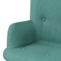 Sillón con taburete reposapiés de tela verde de vidaXL, Sillones - Ref: Foro24-244665, Precio: 200,99 €, Descuento: %