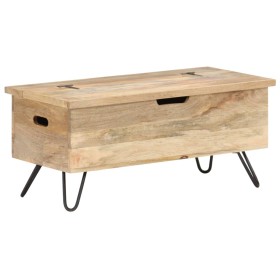 Baúl madera maciza de mango 90x40x45 cm de vidaXL, Baúles de almacenamiento - Ref: Foro24-289635, Precio: 208,99 €, Descuento: %