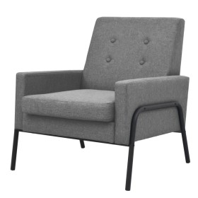 Sillón de acero y tela gris claro de vidaXL, Sillones - Ref: Foro24-245522, Precio: 189,04 €, Descuento: %