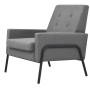 Sillón de acero y tela gris claro de vidaXL, Sillones - Ref: Foro24-245522, Precio: 189,04 €, Descuento: %