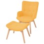 Sillón con taburete reposapiés de tela amarillo de vidaXL, Sillones - Ref: Foro24-244664, Precio: 149,24 €, Descuento: %